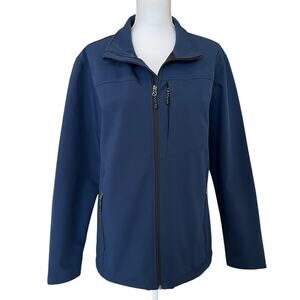 Swiss Tech Jacket Men's Size Medium 38/40 Blue Performance Pockets Zippers Lined